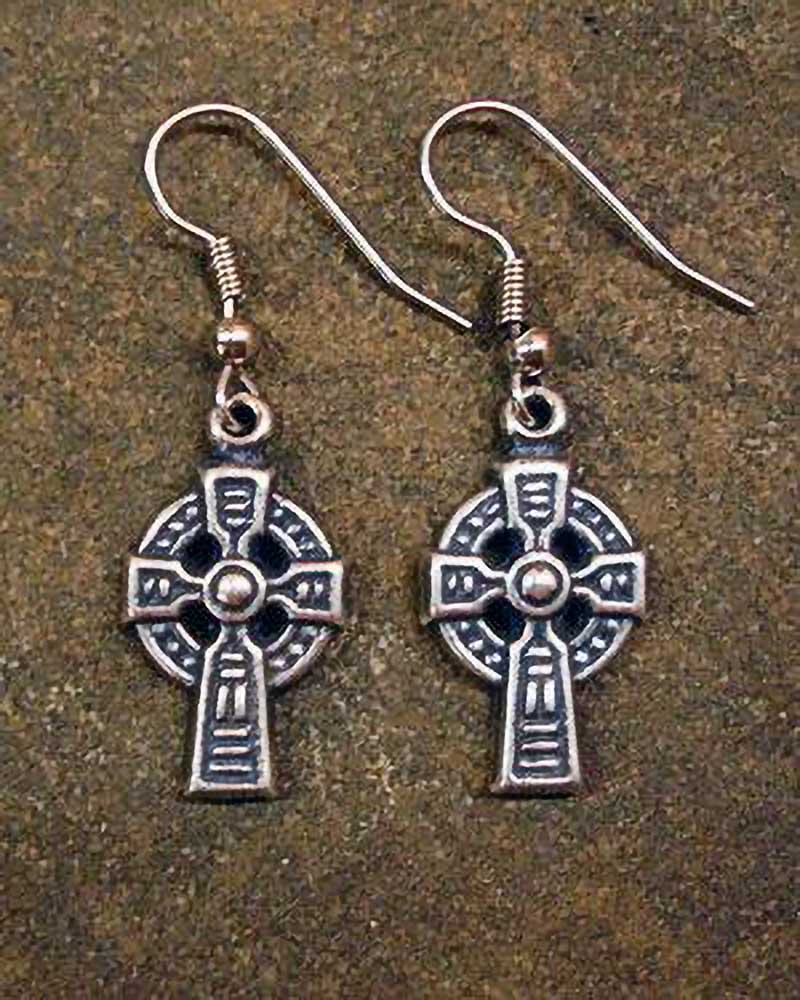 Celtic Cross Earrings in silver