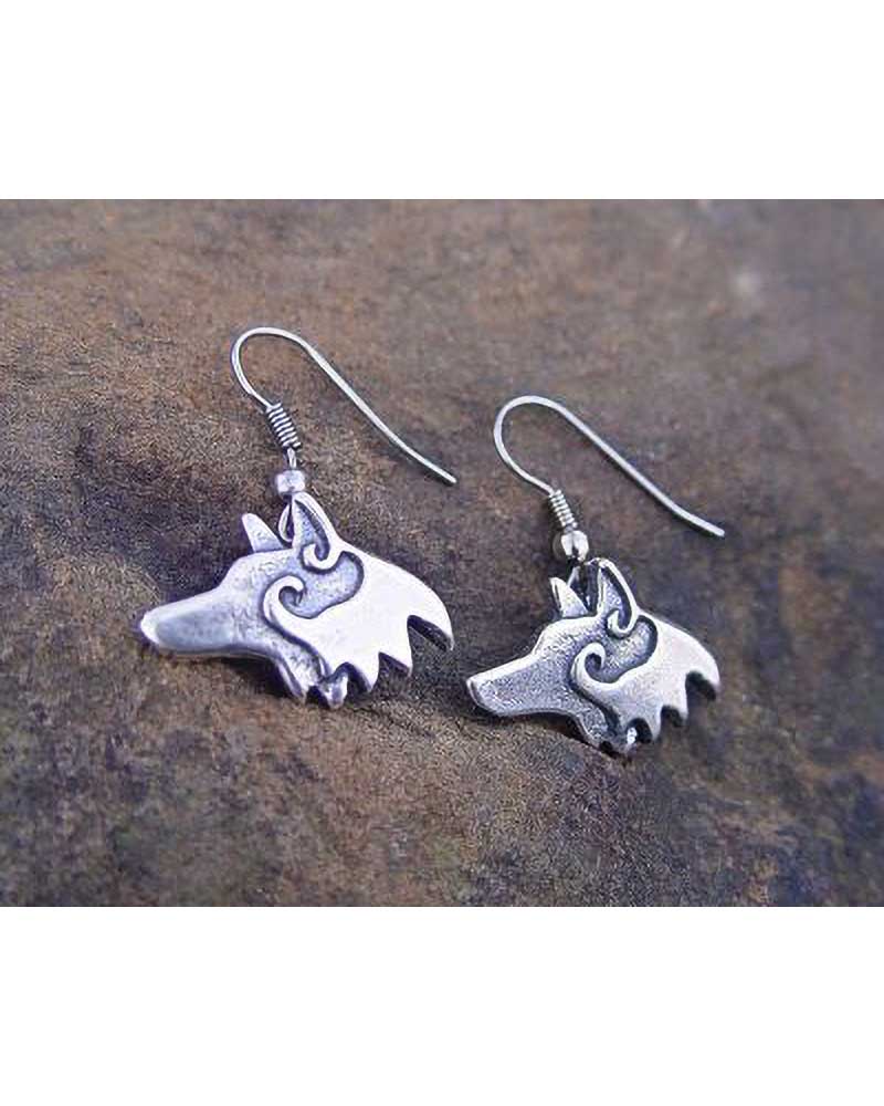 Wolf Earrings in silver
