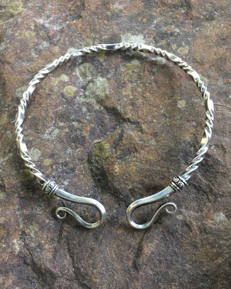 Forged Silver Spiral Neck Ring