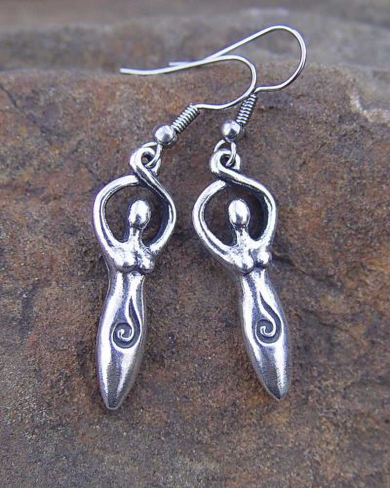 Goddess Earrings in silver