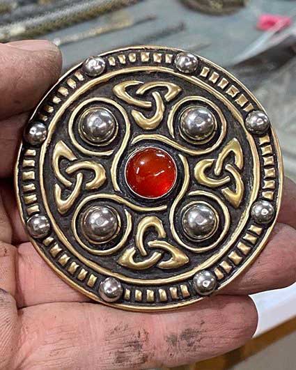 Jeweled Saxon Disc Brooch
