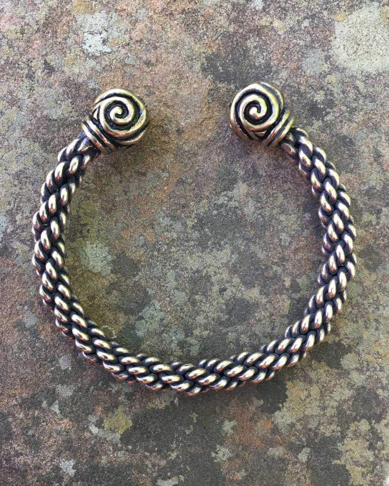 Raven Bracelet Torc Silver Knotwork Viking Norse Style – Fenris